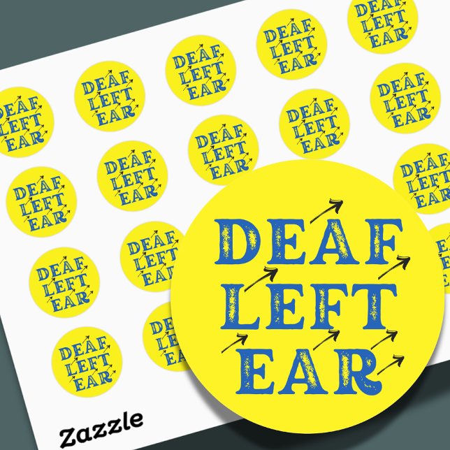 Sticker Rond Oreille gauche sourde difficile à entendre la surd (Créateur téléchargé)