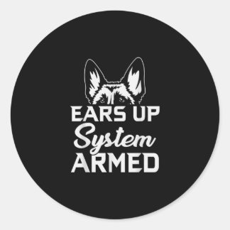 Sticker Rond oreille système armé berger allemand