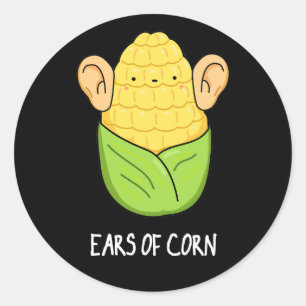 Sticker Rond Oreilles De Maïs Amusant Manteau De Maïs Basse BG