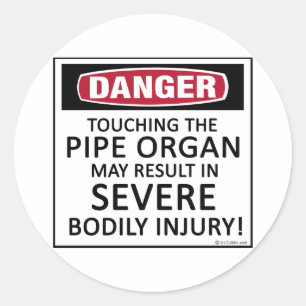Sticker Rond Organe de tuyauterie en danger
