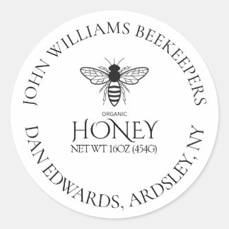 Sticker Rond Organic honey bee queen 