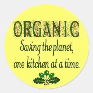 Sticker Rond Organic Saving the Planet Kitchen Dire
