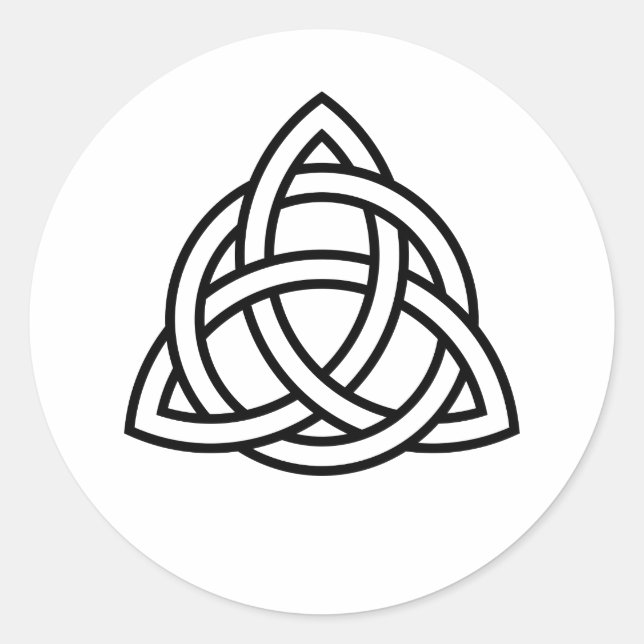 Sticker Rond Original Celtic Triquetra Knot black icon (Devant)