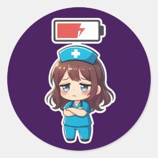 Sticker Rond Original Chibi Nurse 3.0 - Powerless