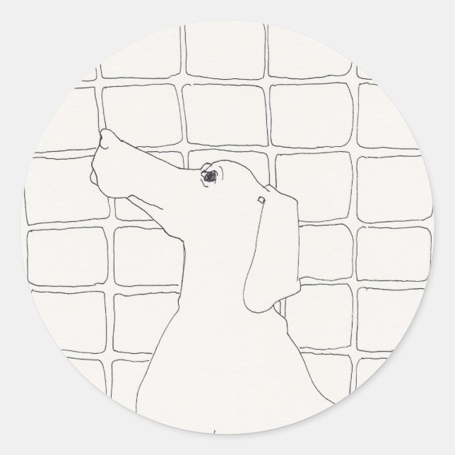 Sticker Rond Original Chien Dessin Chien chinois Année 2018 Sti (Devant)