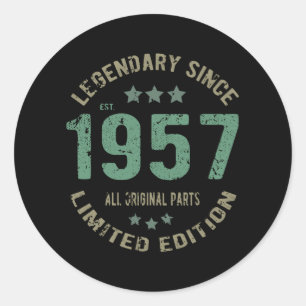 Sticker Rond Original depuis 1957 Cadeau d'anniversaire légenda