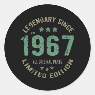 Sticker Rond Original depuis 1967 Cadeau d'anniversaire de lége
