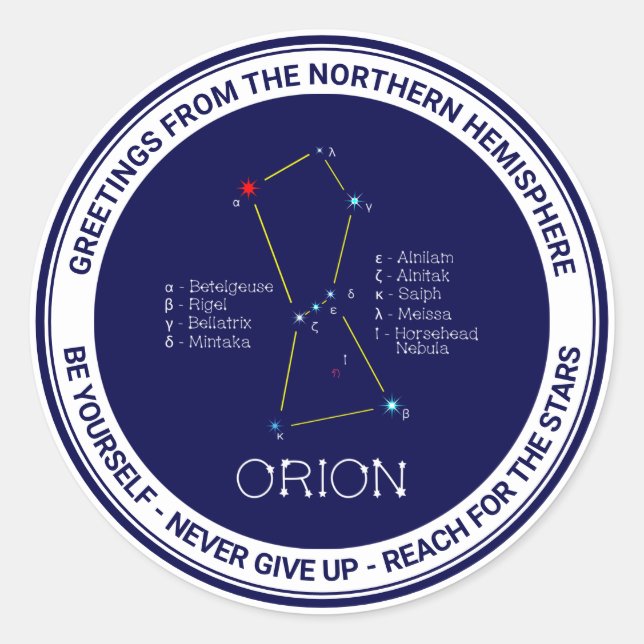 Sticker Rond Orion de constellation de l'hémisphère nord (Devant)