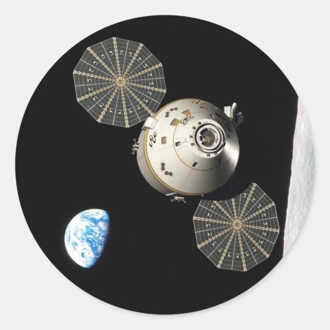 Sticker Rond Orion de la NASA en orbite lunaire (Devant)
