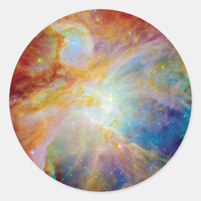 Sticker Rond Orion Nebula Hubble Spitzer Télescope Photo spatia (Devant)