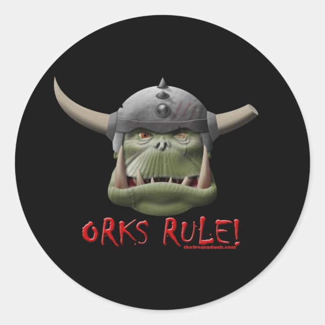 Sticker Rond Orks Rule ! (Devant)