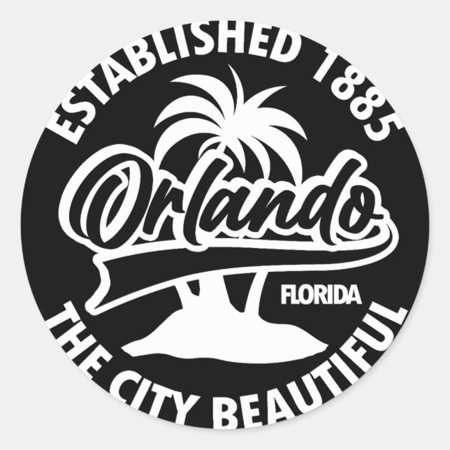 Sticker Rond Orlando, Floride (Devant)