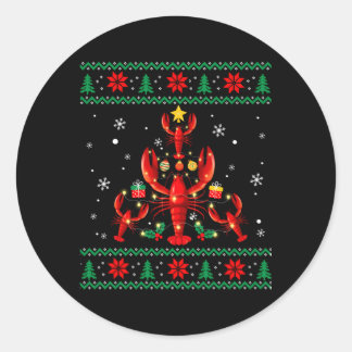 Sticker Rond Ornat de homard laide