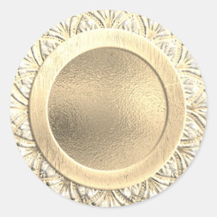 Sticker Rond Ornat Gold Faux Foil
