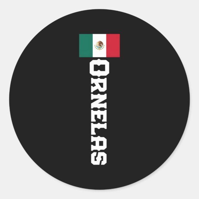 Sticker Rond Ornelas Nom De Famille Mexicaine Pour Et (Devant)