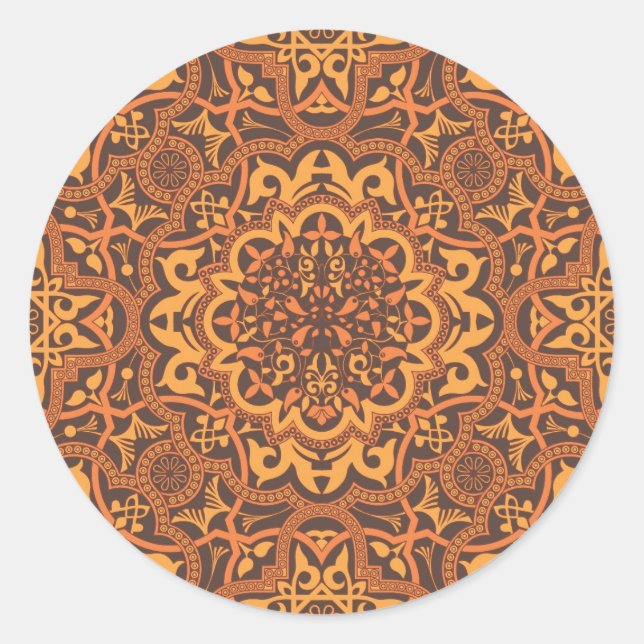 Sticker Rond Ornement arabe élégant (Devant)