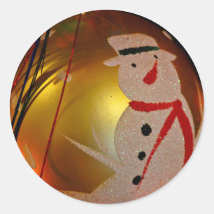Sticker Rond Ornement de neige givrée