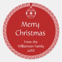 Ornement de Noël Art Nouveau rétro personnalisé