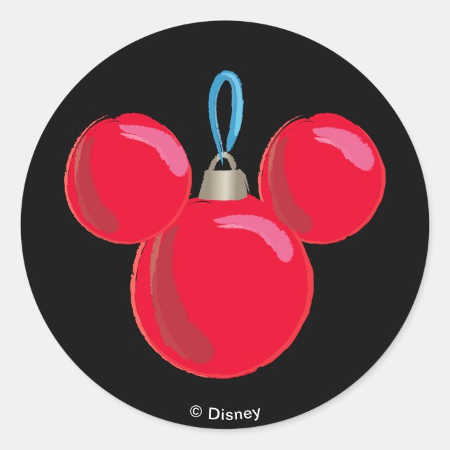 Sticker Rond Ornement de Noël Mickey Mouse (Devant)