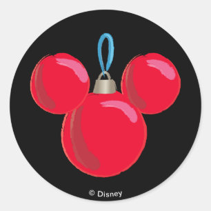 Sticker Rond Ornement de Noël Mickey Mouse