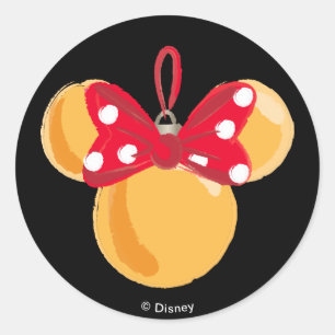 Sticker Rond Ornement de Noël Minnie Mouse