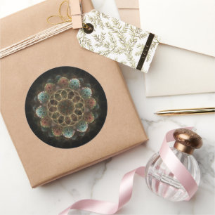 Sticker Rond Ornement fractal ésotérique sacré