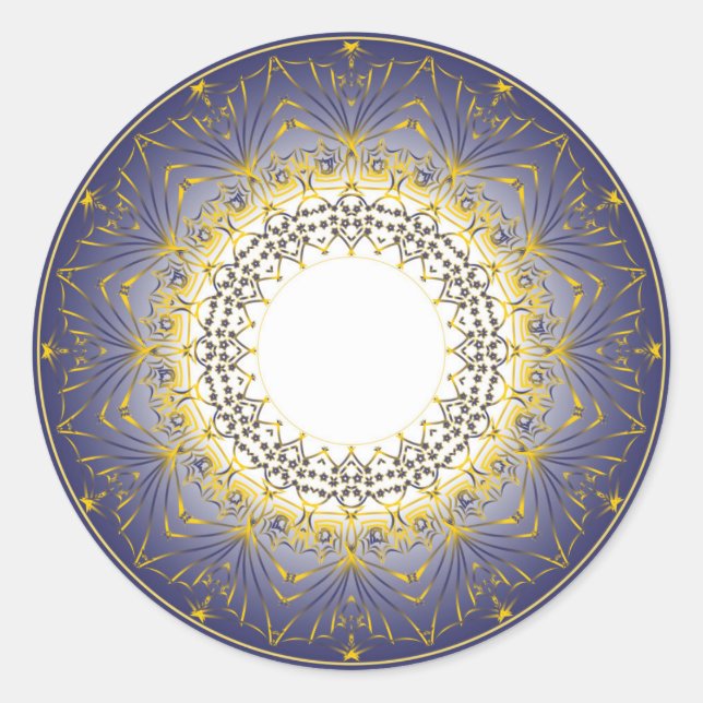 Sticker Rond Ornement Golden Elegance (Devant)