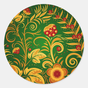 Sticker Rond Ornement russe indigène