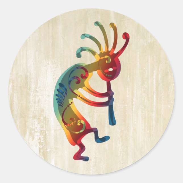 Sticker Rond Ornements de KOKOPELLI + vos idées (Devant)