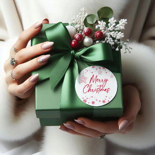 Sticker Rond Ornements Flacons de neige de Noël