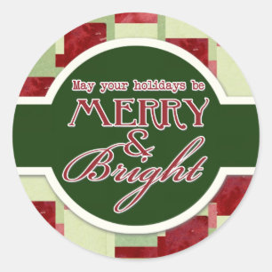 Sticker Rond Ornements modernes de Noël de sucrerie de menthe