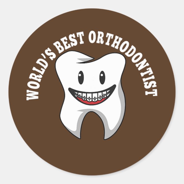 Sticker Rond Orthodontiste Dentiste dents dents se confronte à  (Devant)