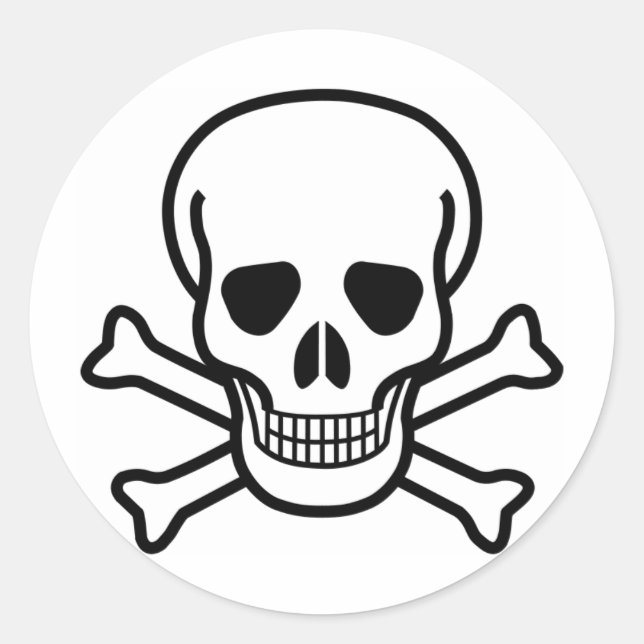 Sticker Rond Os croisés du crâne X (Devant)