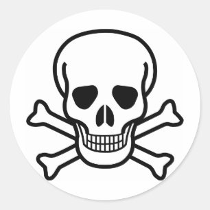 Sticker Rond Os croisés du crâne X