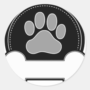 Sticker Rond Os de chien et pattes