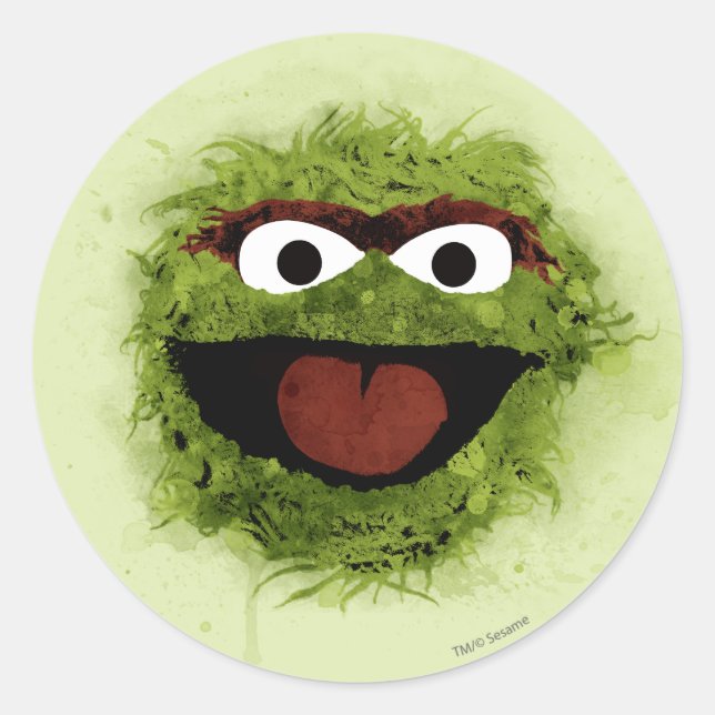 Sticker Rond Oscar le Groupement | Tendance de l'aquarelle (Devant)