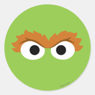 Sticker Rond Oscar the Grouch Big Face