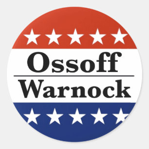 Sticker Rond Ossoff Warnock Géorgie Runoffs