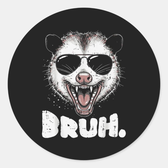 Sticker Rond Ossum Face Bruh Funny Ssum Meme Humor Men Women Ki (Devant)