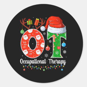 Sticker Rond Ot Noël ergothérapie Noël Ot