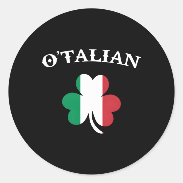 Sticker Rond O'Talian Italien Irlandais Saint Patrick Jour C (Devant)