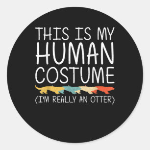 Sticker Rond Otter Halloween Costume humain Weasel Animal Facil