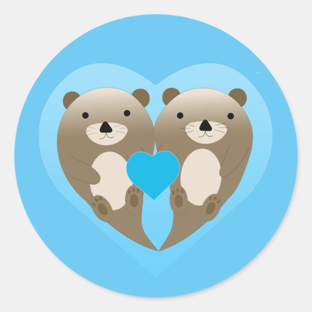 Sticker Rond Otter Love (Devant)