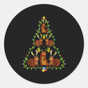 Sticker Rond Otter Noël Gratuit Noël Otter Lovers