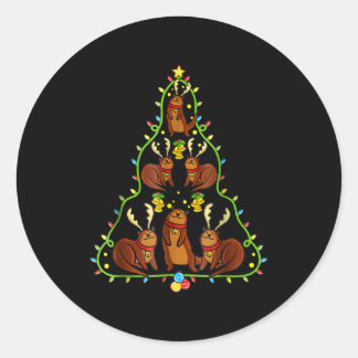 Sticker Rond Otter Noël Gratuit Noël Otter Lovers