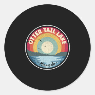 Sticker Rond Otter Tail Lake Minnesota paysage coloré
