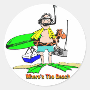 Sticker Rond Où est The Beach ?
