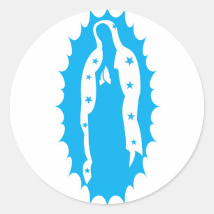 Sticker Rond OU Lady Guadalupe Aqua moderne