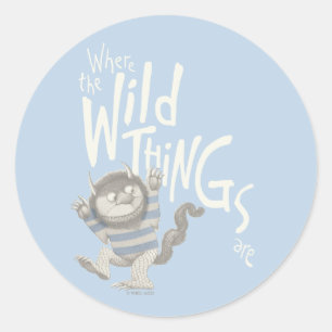 Sticker Rond Où les choses sauvages sont citées - Bleu