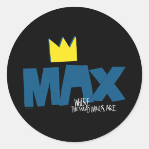 Sticker Rond Où sont les choses sauvages   Max et Couronne